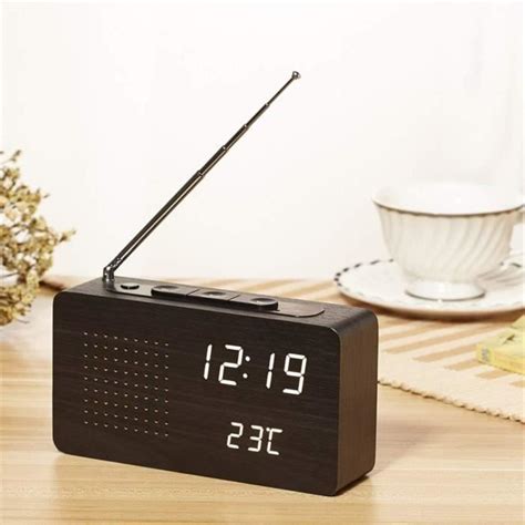 Horloge Lectronique Multifonction Led En Bois Radio R Veil Fm Radio