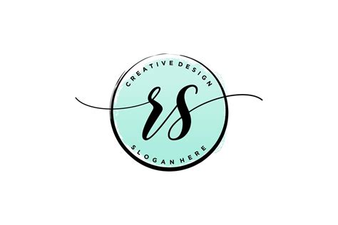 Initial Rs Handwriting Logo With Circle Template Vector Signature