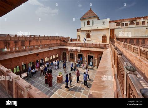 inner courtyard inside Junagarh Fort, Bikaner, Rajasthan, India Stock ...