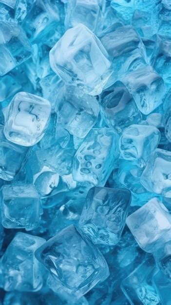 Premium Photo | Blue clear ice cubes wallpaper photo