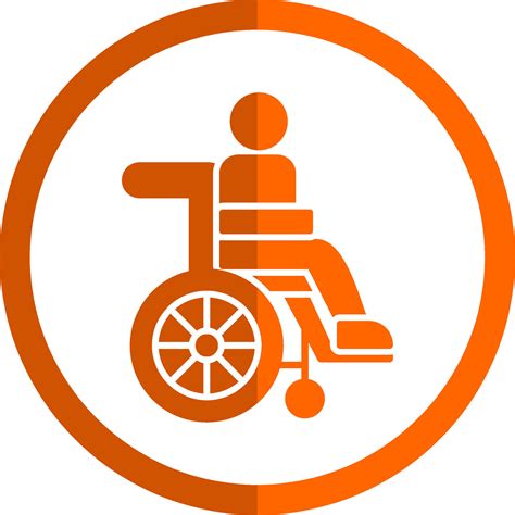 Disabled Person Glyph Orange Circle Icon Vector Art At Vecteezy