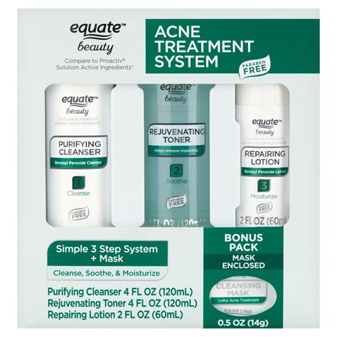 Equate Beauty Acne Treatment Regimen Set With Benzoyl Peroxide 4 Piece