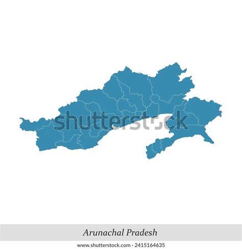 Map Arunachal Pradesh State India Borders Stock Vector (Royalty Free) 2415164635 | Shutterstock