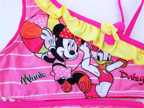 New Girls Disney Minnie Mouse Daisy Duck Two Piece Tankini Swimsuits 2y