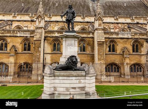 Statue Of Oliver Cromwell In Front Of The House Of Commons Palace Of Westminster Westminster