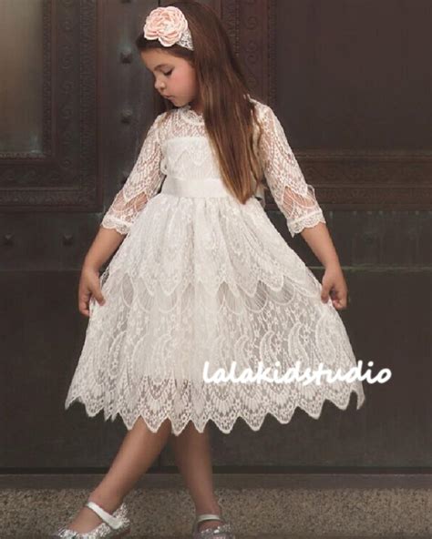 Beige Flower Girl Dress Bohemian Floor Length Long Tulle Etsy