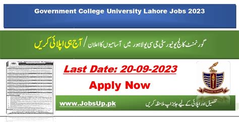 Government College University Lahore Jobs 2023 Jobs In Pakistan