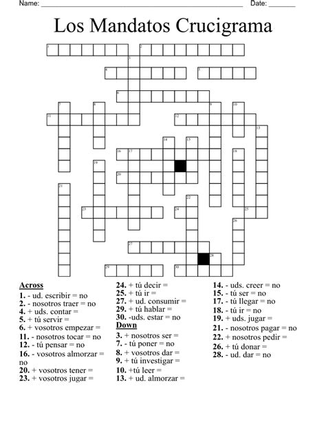 Mandatos Crossword Wordmint