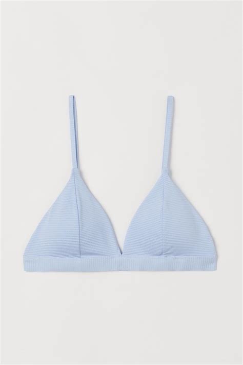 H M Padded Triangle Top And Bottom Bikini Set Women S Fashion Swimwear Bikinis Swimsuits On