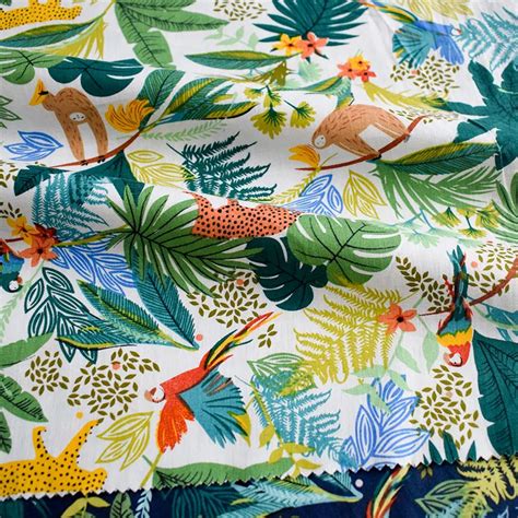 Henry Cotton Print New Design Hawaiian Style Animal Plant Print Fabric