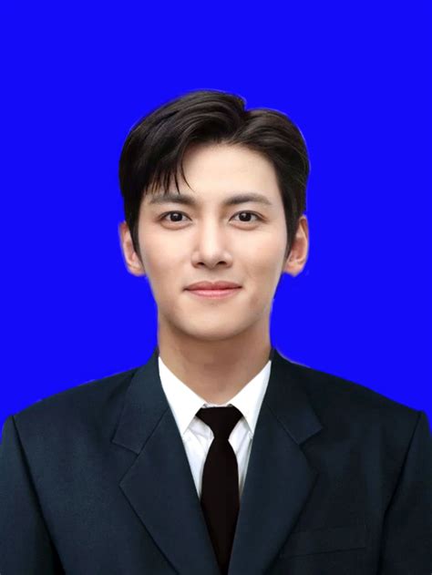 ji changwook latar biru aktor inspirasi potret gambar wajah kartun