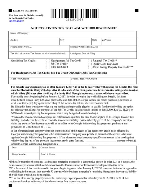 2020 2023 Form GA DoR IT WH Fill Online Printable Fillable Blank