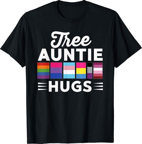 Amazon Free Auntie Hugs LGBT Pride LGBTQ Gay Pride Transgender Bi T Shirt Clothing Shoes