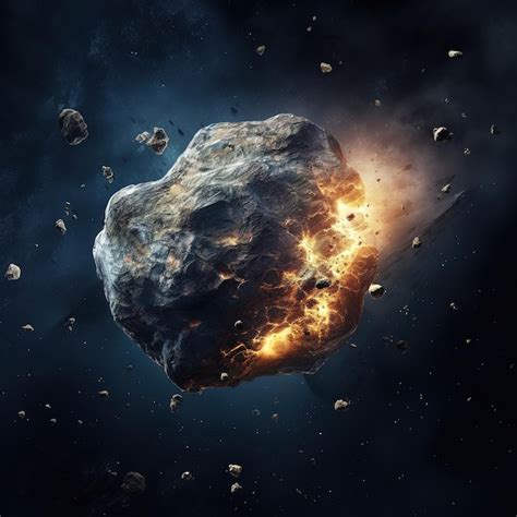 Premium Ai Image Flying Huge Asteroid Entering The Earths Atmosphere In Space Astrology Concept