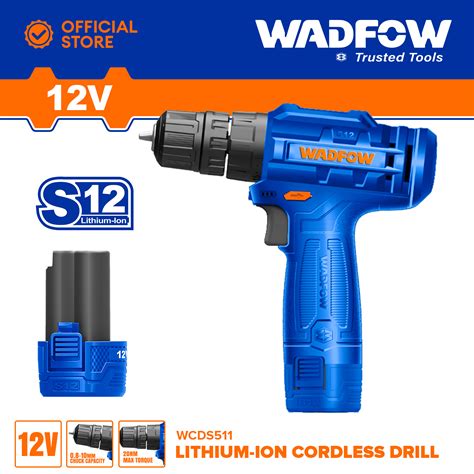 WADFOW Lithium Ion Li Ion Cordless Drill Gun 12V With Battery Charger