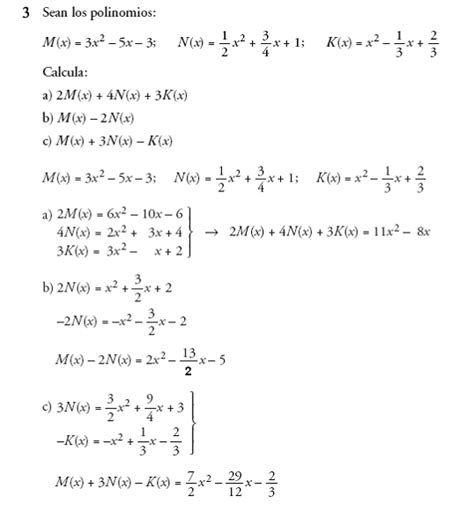 Ejercicios Resueltos De Polinomios Multiplicación Y División