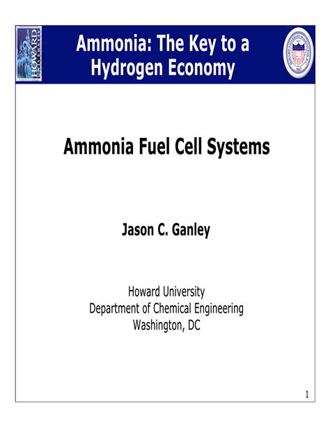 The Key To A Hydrogen Economy Ammonia Fuel Cell Systems Docslib