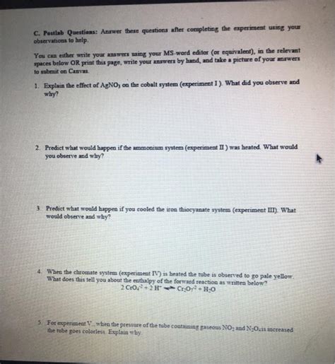 Solved C Postlab Questions Answer These Questions After Chegg