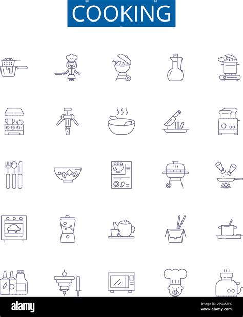 Cooking Line Icons Signs Set Design Collection Of Cuisine Recipes