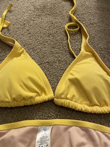 New Lands End Yellow Bikini Top Size Medium EBay