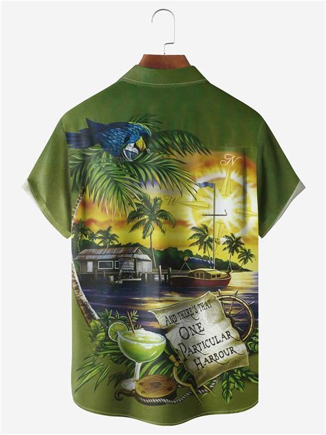 Hardaddy Parrot Chest Pocket Short Sleeve Hawaiian Shirt Hardaddy