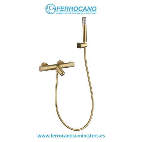 TERMOSTATICA DUCHA BAÑO IMEX LINE ORO CEPILLADO 170 30