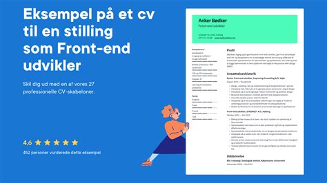 Eksempel på cv er frontend udvikler Skrivetips 2024 Gratis CV dk