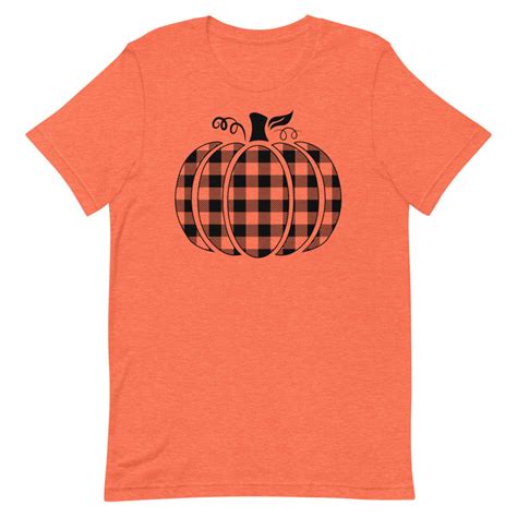 Plaid Pumpkin T Shirt Fall Pumpkin Shirt Womens Fall Etsy