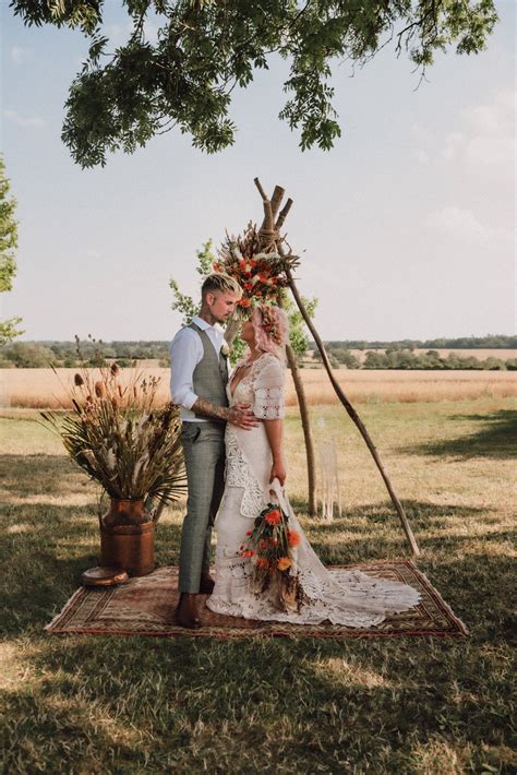 Boho Wedding Ideas Humanist Outdoor Ceremony Macramé Decor