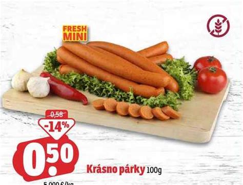 Krásno párky 100g v akcii Zlacnene sk