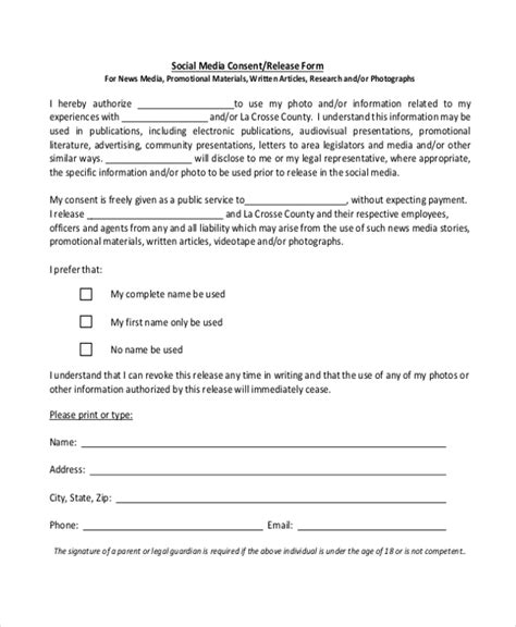 Free Sample Media Release Forms In Ms Word Pdf Excel