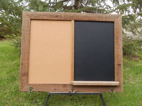 CUSTOM MADE Barnwood Framed Message Center With Chalkboard Dry Erase