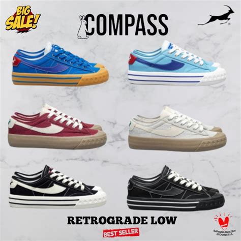 Jual COMPASS RETROGRADE LOW LINEN BABY BLUE DOUBLE BLACK