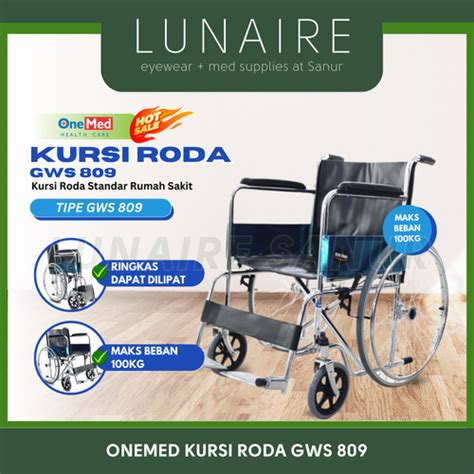 Jual Onemed Kursi Roda Standar Rumah Sakit Gws Rangka Chrome