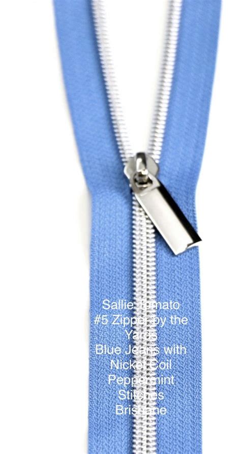 Sallie Tomato Blue Jean Nylon Nickel Coil Zippers Yards With