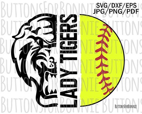 Lady Tigers Softball Svg Softball Mom Svg Cut File Shirt Etsy