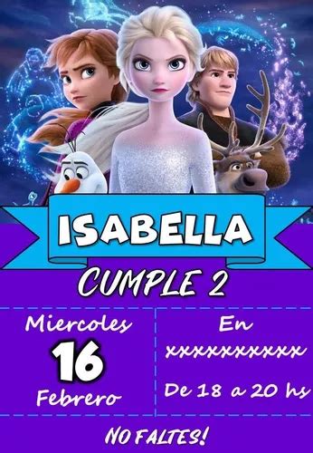 Frozen Elsa Ana Olaf Tarjeta Invitaci N Digital Imprimible En