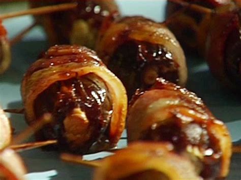 Bacon Wrapped Dates Stuffed With Cream Cheese And Almonds Recipe Food Network