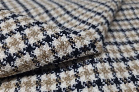 Ткань костюмная в клетку, цвет бежево-синий, 300 гр/м2 купить по низкой ...