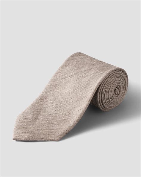 Light Brown Silk Linen Tie Eton