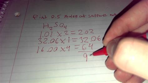 Molar Mass Of Sulfuric Acid Youtube