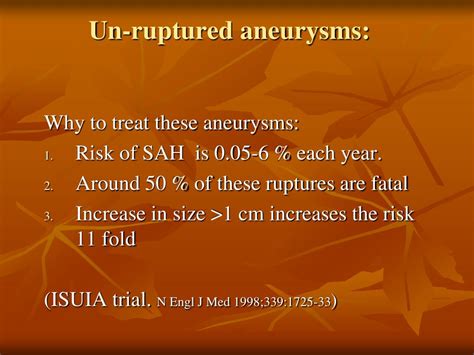 Ppt Treatment Of Intracranial Aneurysms Powerpoint Presentation Free