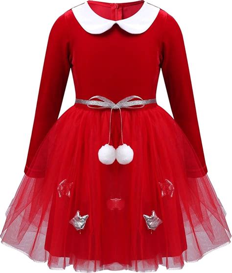 Dpois Enfant Robe Noël Fille Bébé Tutu Robe Princesse Déguisement Mère