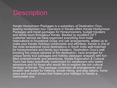 Kerala Honeymoon | PPTX