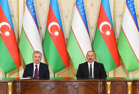 Azerbaijani And Uzbek Presidents Make Press Statements [photos Video]