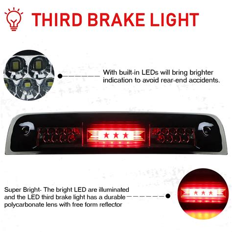 Snapklik Youxmoto Third Brake Light Rd Brake Light High Mount