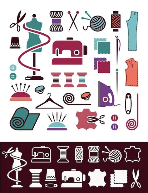 Premium Vector Sewing And Needlework Icons