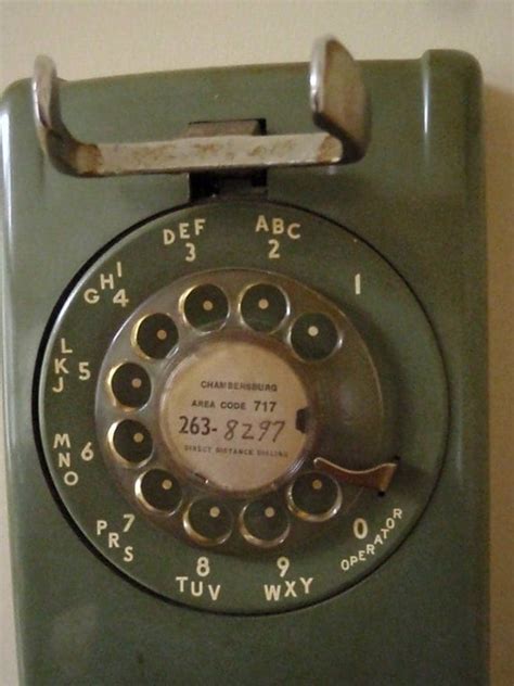 Vintage Wall Phone S Green Rotary Dial