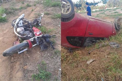 Trag Dia Na Ba Batida Entre Carro E Motocicleta Uma Morte Em