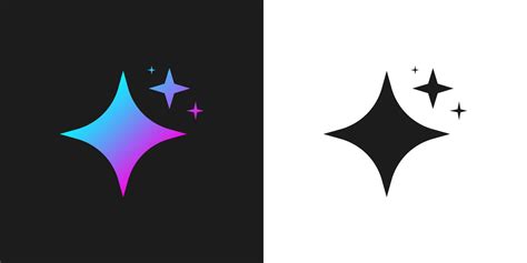 glittering stars colorful artificial intelligence app logo icon